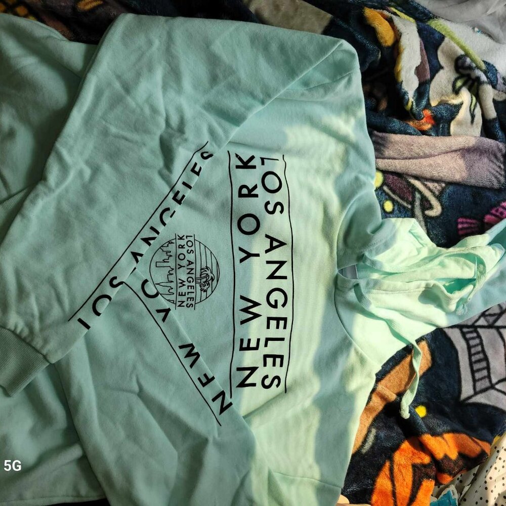 teal hoodie
